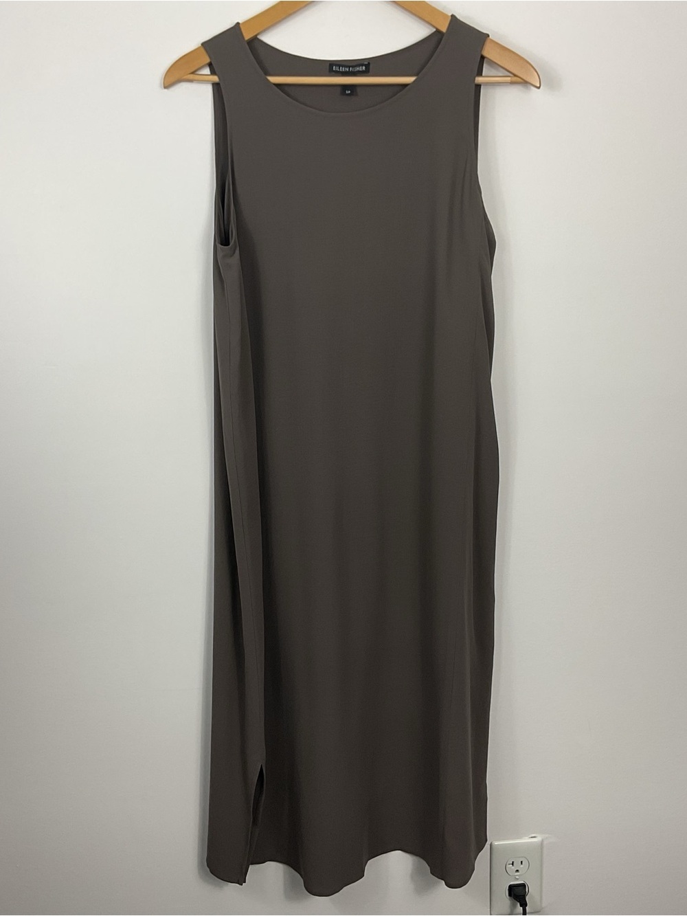 Eileen Fisher Silk Georgette Crepe Dress Womens Size Small